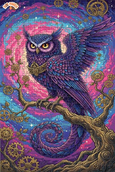 Teona Ahşap لغز خشبي مؤطر بطبقتين بتصميم فني سحري على شكل بومة، 500 قطعة، 50×30