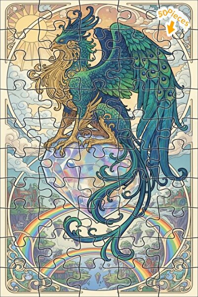 Teona Ahşap لغز خشبي رائع بإطار مزدوج الطبقات من بلاد الطيور الكريستالية 50 ق...