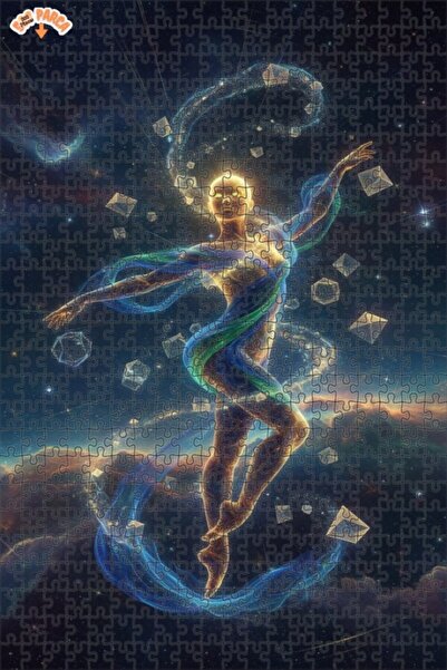 Teona Ahşap لغز خشبي فني متألق من جالاكتيك دانسر، لغز خشبي بإطار مزدوج الطبقا...