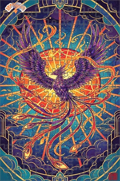 Teona Ahşap ألغاز فنية على شكل أجنحة اللهب، طائر العنقاء الأسطوري، بمظهر الأل...