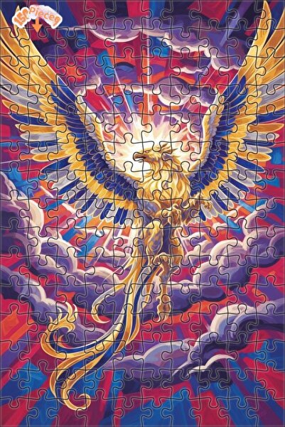 Teona Ahşap لغز فني على شكل طائر الفينيق الذهبي المجنح، بمظهر لوحة زيتية، 150...