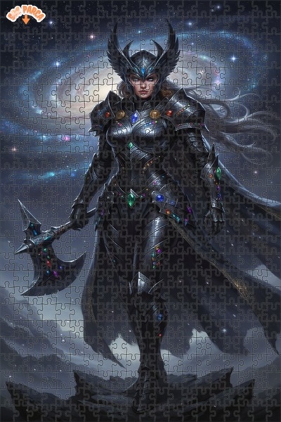 Teona Ahşap لغز خشبي بإطار مزدوج الطبقات بمظهر فني رقمي للمرأة المحاربة الفضا...