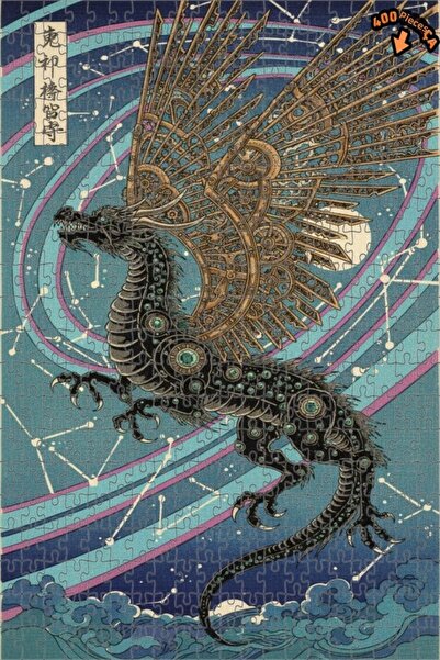 Teona Ahşap لغز خشبي بأجنحة ميكانيكية على شكل تنين سحري 400 قطعة 35×35