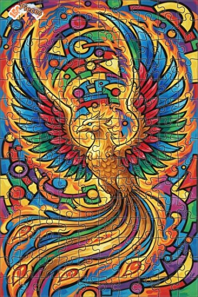 Teona Ahşap لوحة زيتية بتصميم فني حديث على شكل طائر الفينيق السحري، لوحة خشبي...