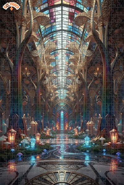 Teona Ahşap لوحة زيتية رائعة لمنظر قصر الغابة، لوحة فنية ذات طابقين مؤطرة من ...