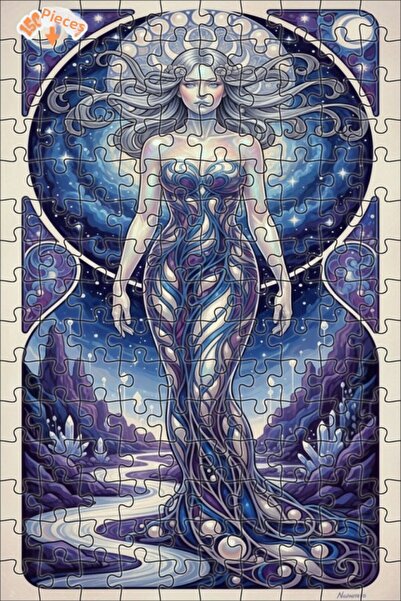 Teona Ahşap لوحة فنية بتصميم ملكة الكون بمظهر الألوان المائية، لغز خشبي بإطار...