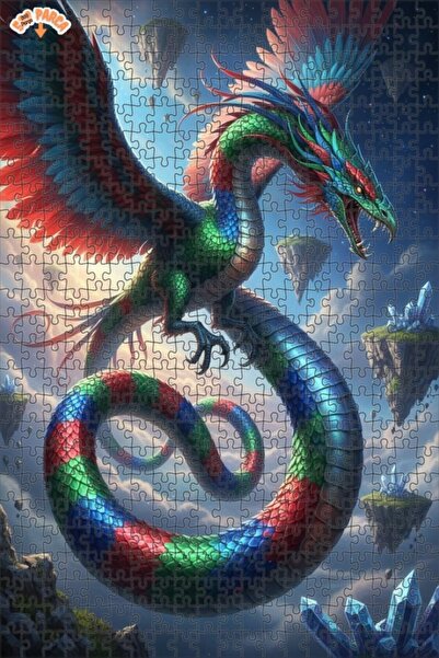 Teona Ahşap لوحة فنية حديثة بمظهر زيتية لتنين السماء، لغز خشبي بإطار مزدوج ال...