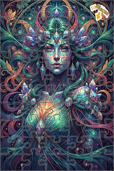 Teona Ahşap لغز خشبي بإطار مزدوج الطبقات من كوزميك فيري 50 قطعة 15x25