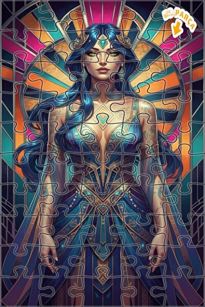 Teona Ahşap لغز خشبي بإطار مزدوج الطبقات من آرت ديكو، 50 قطعة، 15×25