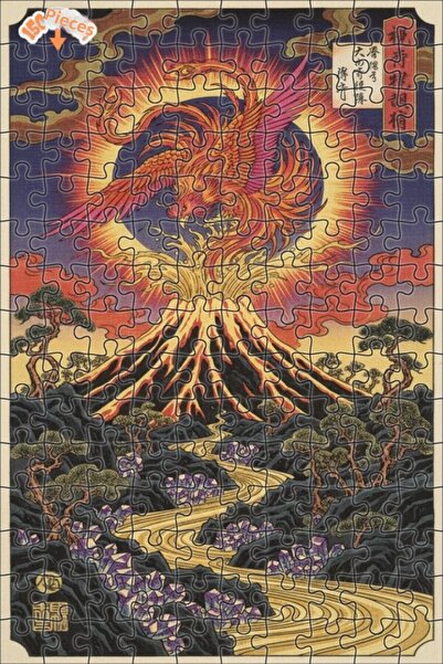 Teona Ahşap لغز خشبي بإطار مزدوج الطبقات من طراز طائر النار ووادي الكريستال 1...