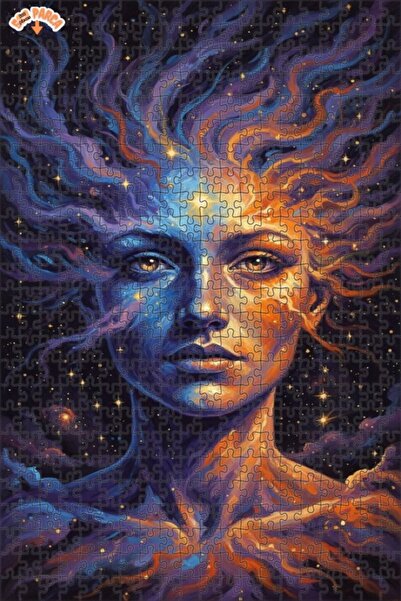 Teona Ahşap لغز خشبي بإطار مزدوج الطبقات بمظهر لوحة زيتية فضائية 500 قطعة 50×30