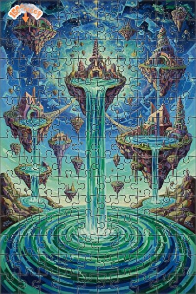 Teona Ahşap لغز خشبي مؤطر بطبقتين بمظهر الألوان المائية من مملكة الجزيرة الطا...