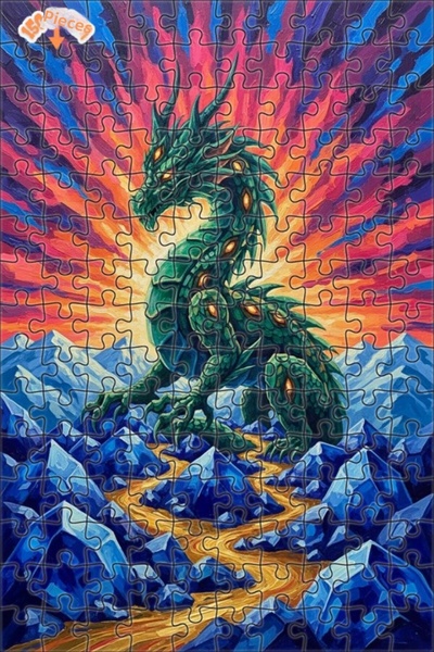 Teona Ahşap لغز خشبي بمظهر لوحة زيتية لملكة التنين، إطار مزدوج الطبقات، 150 ق...