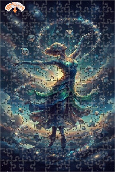 Teona Ahşap لغز فني على شكل راقص الكون بمظهر لوحة زيتية 150 قطعة 20×30