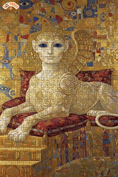 Teona Ahşap لغز خشبي بإطار ذو طابقين بتصميم لوحة زيتية لامرأة ذهبية ذات أجنحة...