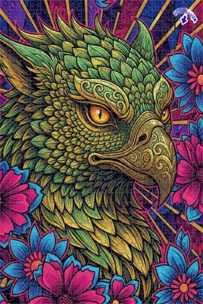 Teona Ahşap لغز خشبي مؤطر بطبقتين من فن النسر السحري 600 قطعة 50×35