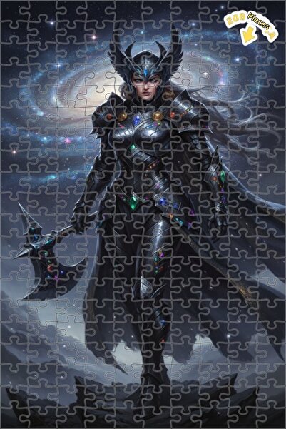 Teona Ahşap لغز خشبي بإطار مزدوج الطبقات بمظهر فني رقمي للمرأة المحاربة الفضا...