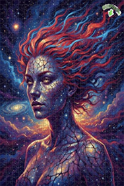 Teona Ahşap لغز خشبي بإطار مزدوج الطبقات بمظهر لوحة زيتية لصورة ظلية لامرأة ك...