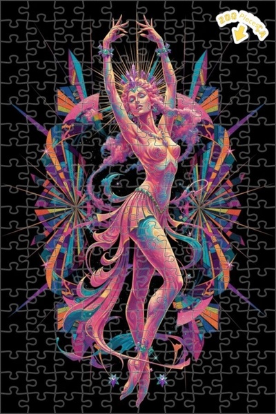 Teona Ahşap لغز خشبي مؤطر بطبقتين من الفن الرقمي للراقصة الساحرة 200 قطعة 25x35