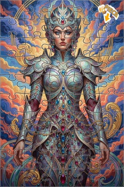 Teona Ahşap لغز خشبي بمظهر لوحة زيتية لملكة المحارب الفخورة 50 قطعة 15×25