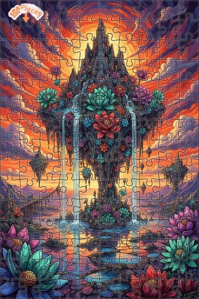 Teona Ahşap لغز خشبي بإطار مزدوج الطبقات بألوان نابضة بالحياة لشلال الجزيرة ا...