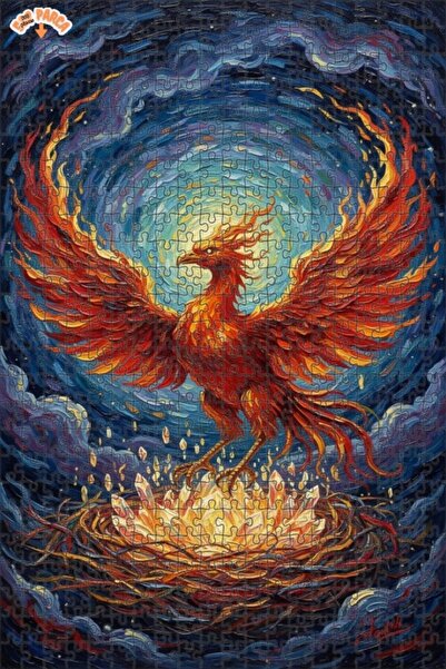 Teona Ahşap لغز خشبي بمظهر لوحة زيتية لطائر العنقاء، لغز خشبي بإطار مزدوج الط...