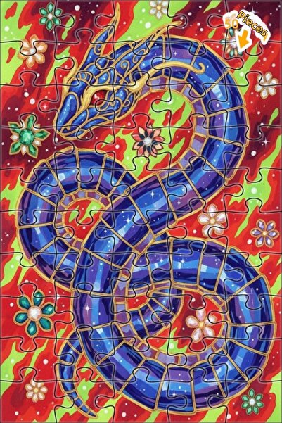 Teona Ahşap لغز خشبي مؤطر بطبقتين من ميستيك دراغون آرت 50 قطعة 15x25