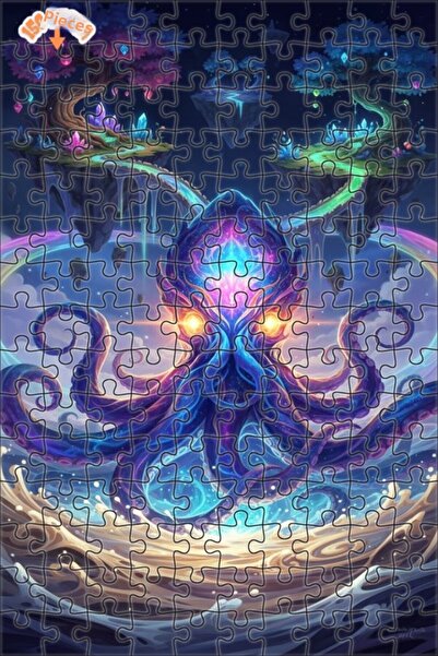 Teona Ahşap لغز خشبي بإطار مزدوج الطبقات من جالاكتيك كراكن، 150 قطعة، 20×30