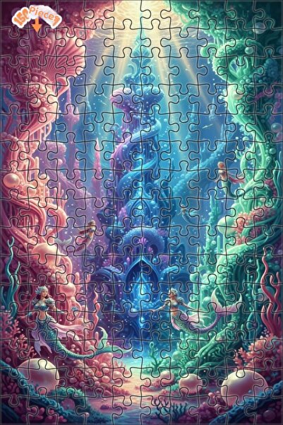 Teona Ahşap لغز خشبي على شكل قلعة حورية البحر بمظهر لوحة زيتية 150 قطعة 20×30