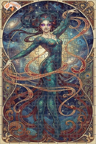 Teona Ahşap لوحة فنية بتصميم راقص الكون بمظهر الزيت الملون، لوحة خشبية مؤطرة ...