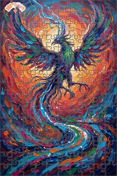 Teona Ahşap لغز خشبي بإطار مزدوج الطبقات بمظهر لوحة زيتية لطائر العنقاء المتو...