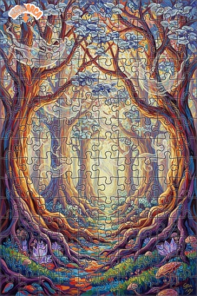 Teona Ahşap لغز خشبي مؤطر بطبقتين بمظهر لوحة زيتية لجنات ساحرة، 150 قطعة، 20×30