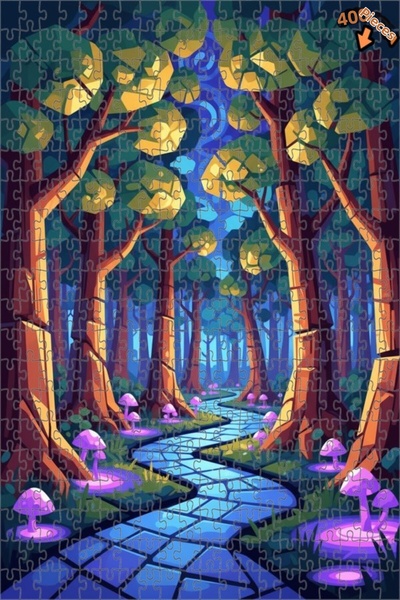 Teona Ahşap لغز خشبي مؤطر بطبقتين من مسار الغابة الغامضة 400 قطعة 35×35