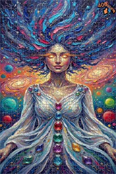 Teona Ahşap لغز خشبي مؤطر بطبقتين بمظهر لوحة زيتية لامرأة في الكون، 400 قطعة،...