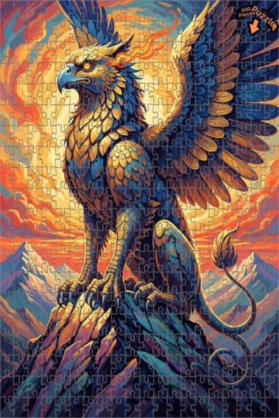 Teona Ahşap لغز فني بمظهر لوحة زيتية لـ "ميستيك جريفين" 400 قطعة 35×35