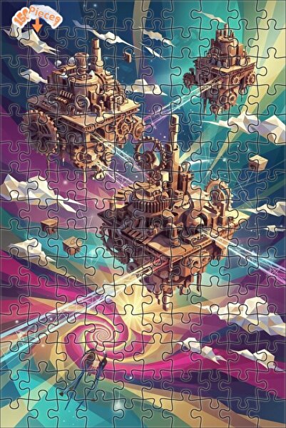 Teona Ahşap لغز خشبي بإطار مزدوج الطبقات من ستيمبانك تاورز 150 قطعة 20x30