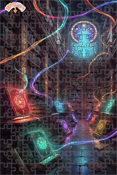 Teona Ahşap لغز خشبي مؤطر بطبقتين من مكتبة الأسرار السحرية 150 قطعة 20×30