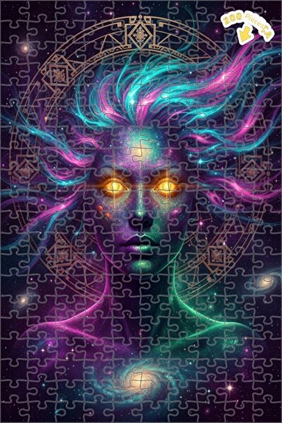 Teona Ahşap لغز خشبي بإطار مزدوج الطبقات بمظهر لوحة زيتية فضائية نسائية 200 ق...