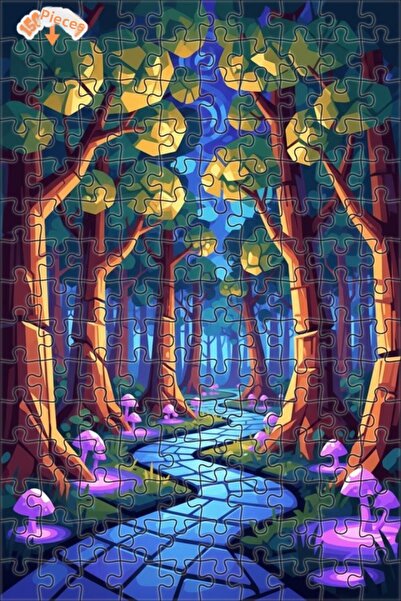 Teona Ahşap لغز خشبي مؤطر بطبقتين من مسار الغابة الغامضة 150 قطعة 20×30