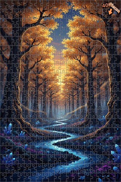 Teona Ahşap لغز خشبي مؤطر بطبقتين بمظهر لوحة زيتية لحوض الغابة السحرية 400 قط...