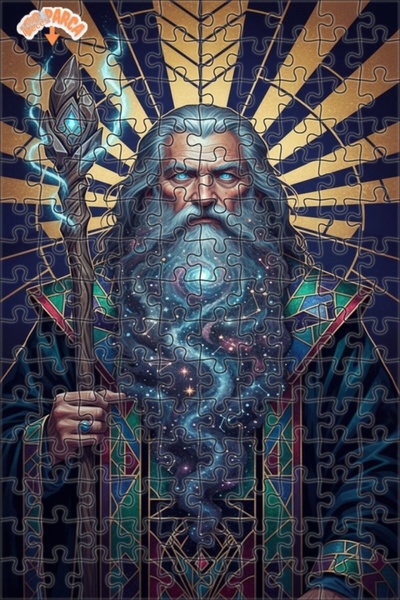 Teona Ahşap لغز خشبي بإطار مزدوج الطبقات بمظهر زيت اللوحة الفنية لساحر اللحية...