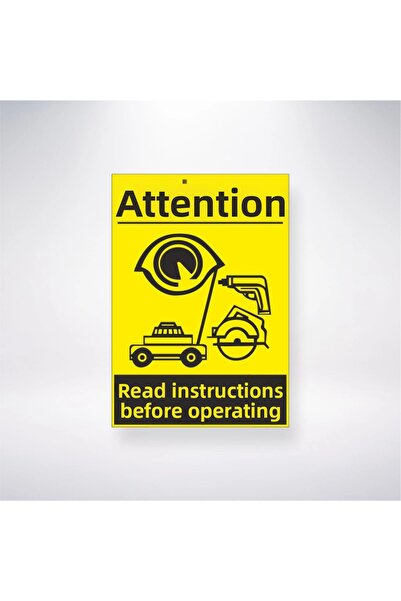 Reysa Tasarım انتبه إلى قراءة التعليمات قبل تشغيل ملصق لاصق خلفي مقاس 21 × 35