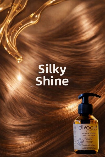 DIVOQUE Argan Keratin Hair Care Serum – 100 ml / Repairing Effect and Shine for Damaged Hair