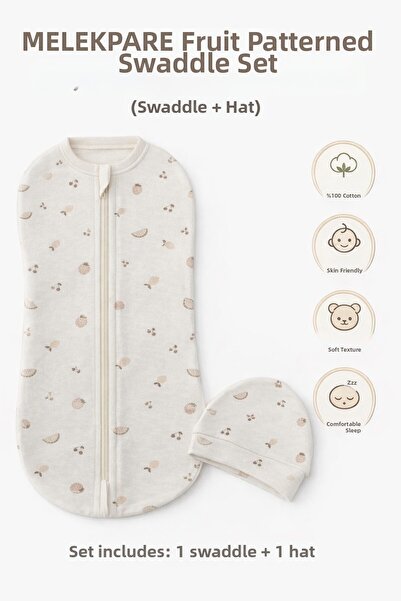 Melekpare 100% Cotton Zippered Baby Swaddle Newborn