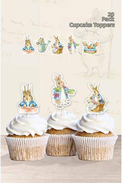 neşeli günlerim Στολίδι Cupcake με θέμα Peter Rabbit Rabbit 20's