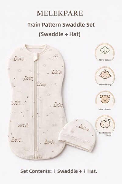 Melekpare 100% Cotton Zippered Baby Swaddle Newborn