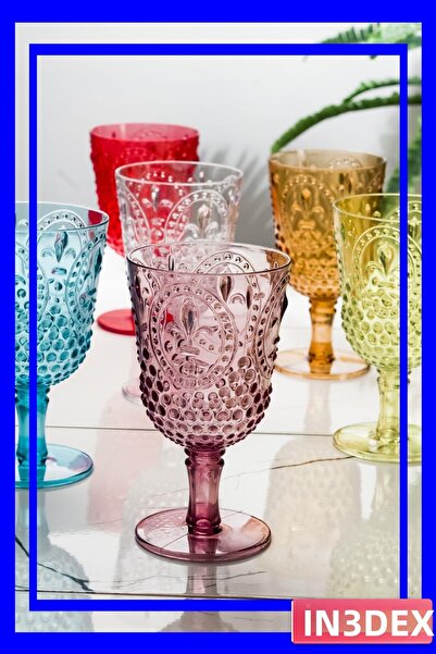 İN3DEX Unbreakable Acrylic 6-Piece Glass Set 450ml Colorful Set
