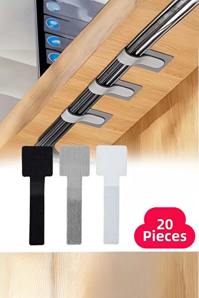 safestore 20 Pcs Self-Adhesive Hook and Loop Tape Cable Holder, Desktop Cable...