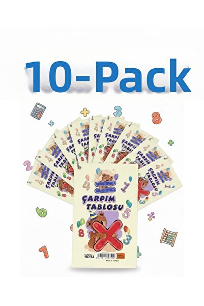 TOMBİ-X بطاقات جدول الضرب قابلة للكتابة - جدول الضرب العملي 10 قطع