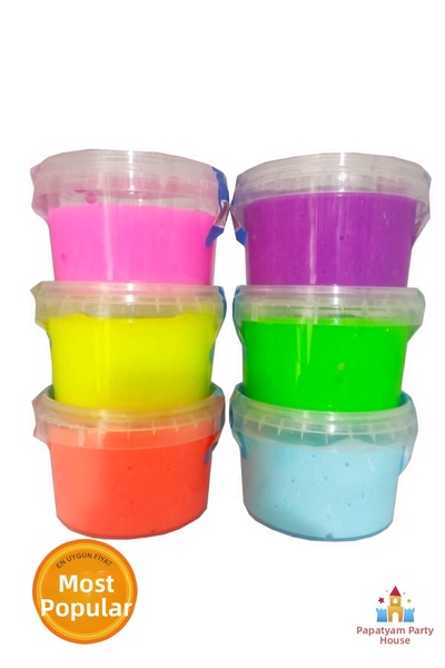 PapatyamPartiEvi مجموعة بوليمر سلايم مكونة من 6 قطع - جل لعب تعليمي ومبتكر - ...